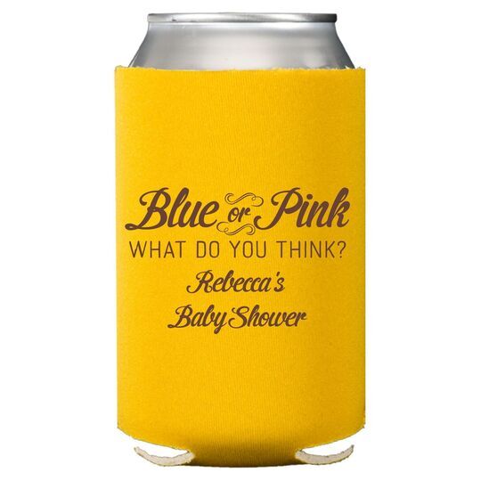 Blue or Pink Shower Collapsible Koozies
